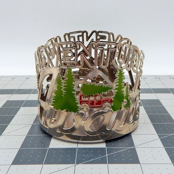 Bath & Body Works Adventure Awaits 3 Wick Candle Holder Sleeve Christmas Trees - Picture 3 of 8